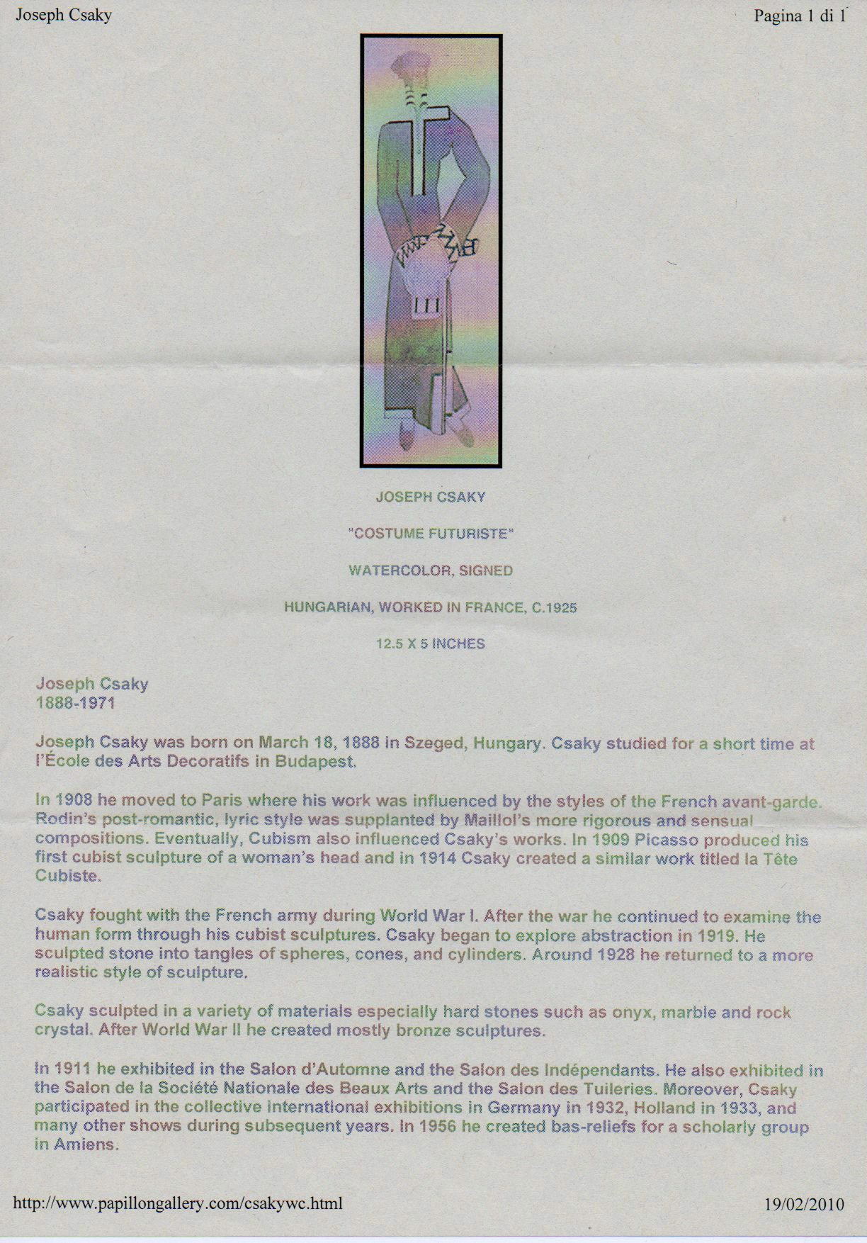 Joseph csaky: Sculture Art Decò Fonderie la plaine donna accovacciata del XX Secolo Opera originale e disponibile - Robertaebasta® Art Gallery opere d’arte esclusive.